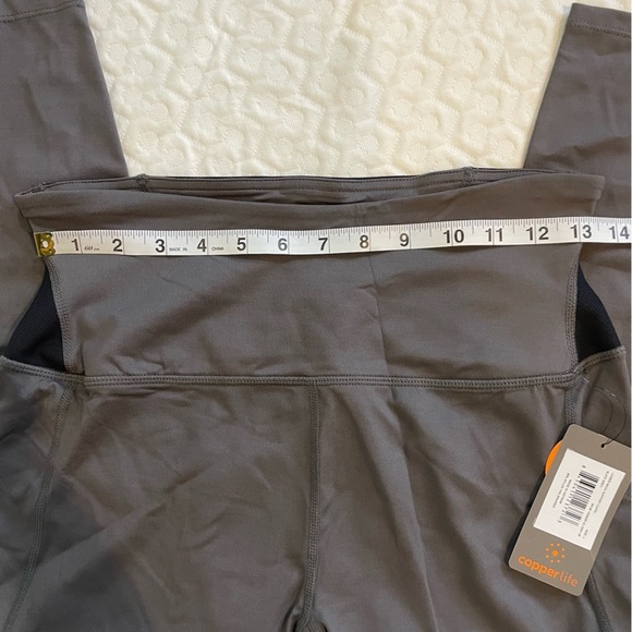 Copper Life Large Leggings Women's Back Support Slate Gray Copper Zinc Infused - Picture 6 of 10